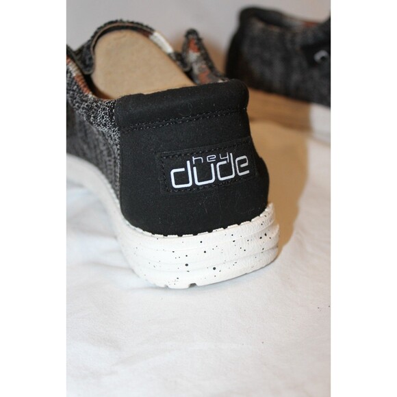 Hey Dude Men\'s Wally Casual Slip On Sneakers BLACK WHITE Sz 8 NEW main image 4